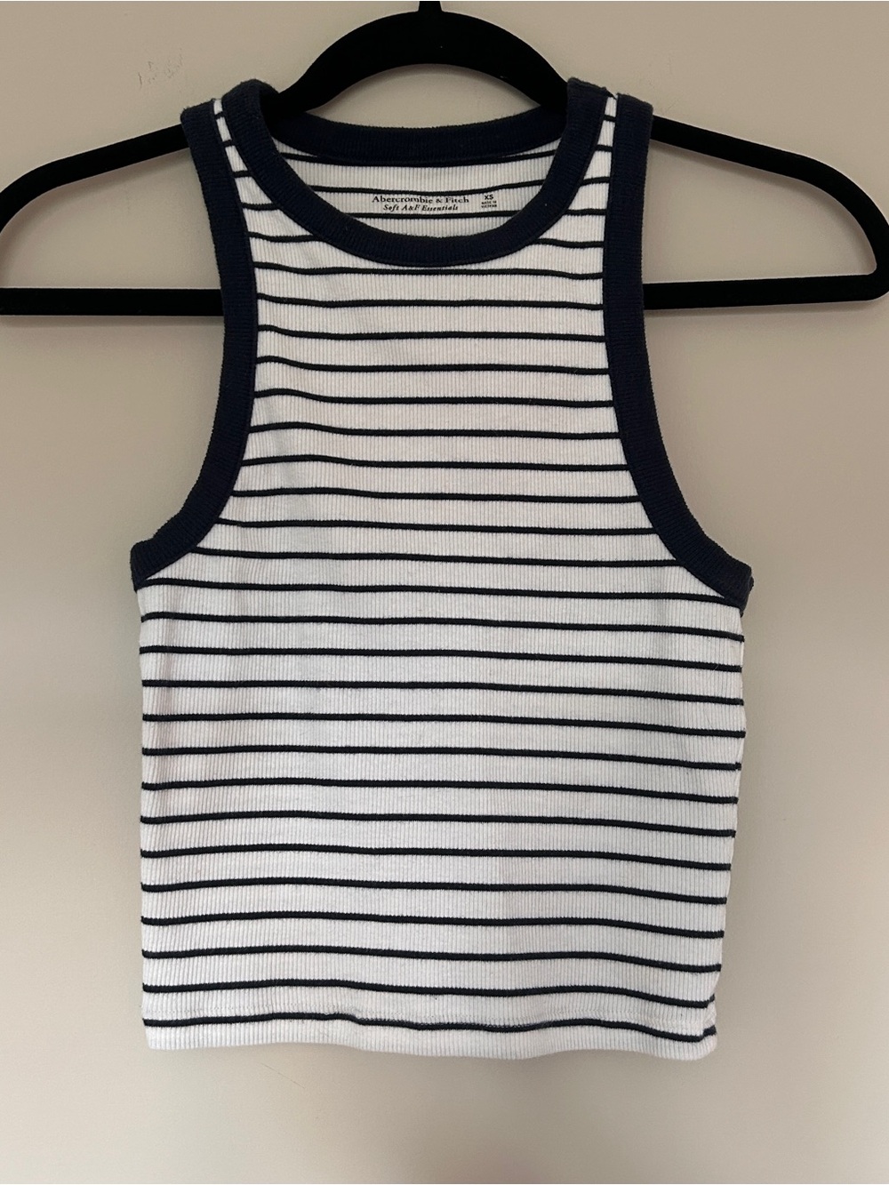 A&F Striped Ribbed Crop Tank